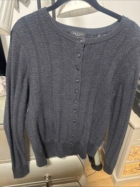 NWOT rag & bone Charcoal Button-Front Cable Cardigan